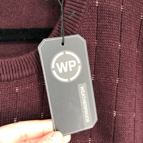 Weatherproof Mens Sweater‎ Size XXL Burgundy Wine Fitted Waist Cuffs Pullover - Picture 5 of 13